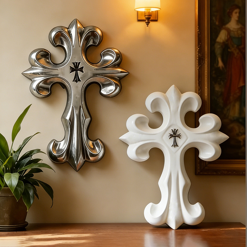 Resin Art Sculptures - ديكور جداري على شكل صليب بأسلوب