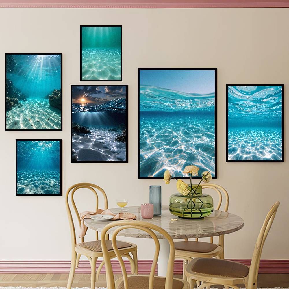 Resin Art Underwater - ملصق مناظر بحرية رائعة تحت الماء،