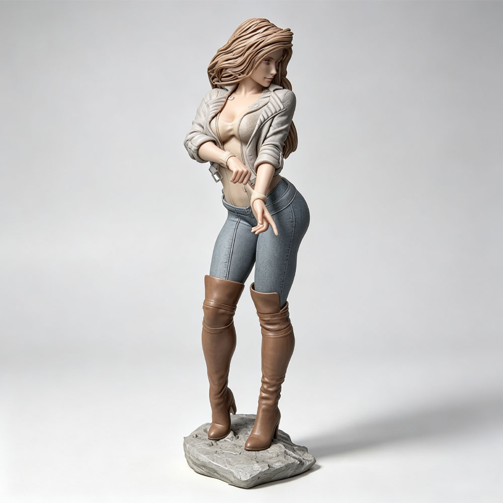Resin Art Sculptures - مجسم أنثوي واقعي وأنيق بمقياس 1/24،