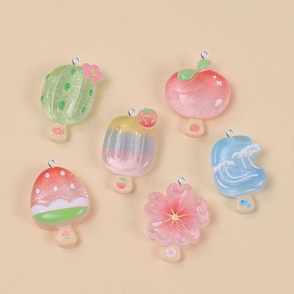 Resin Art Keychain - 10 قطع من قلادات الراتنج الصيفية
