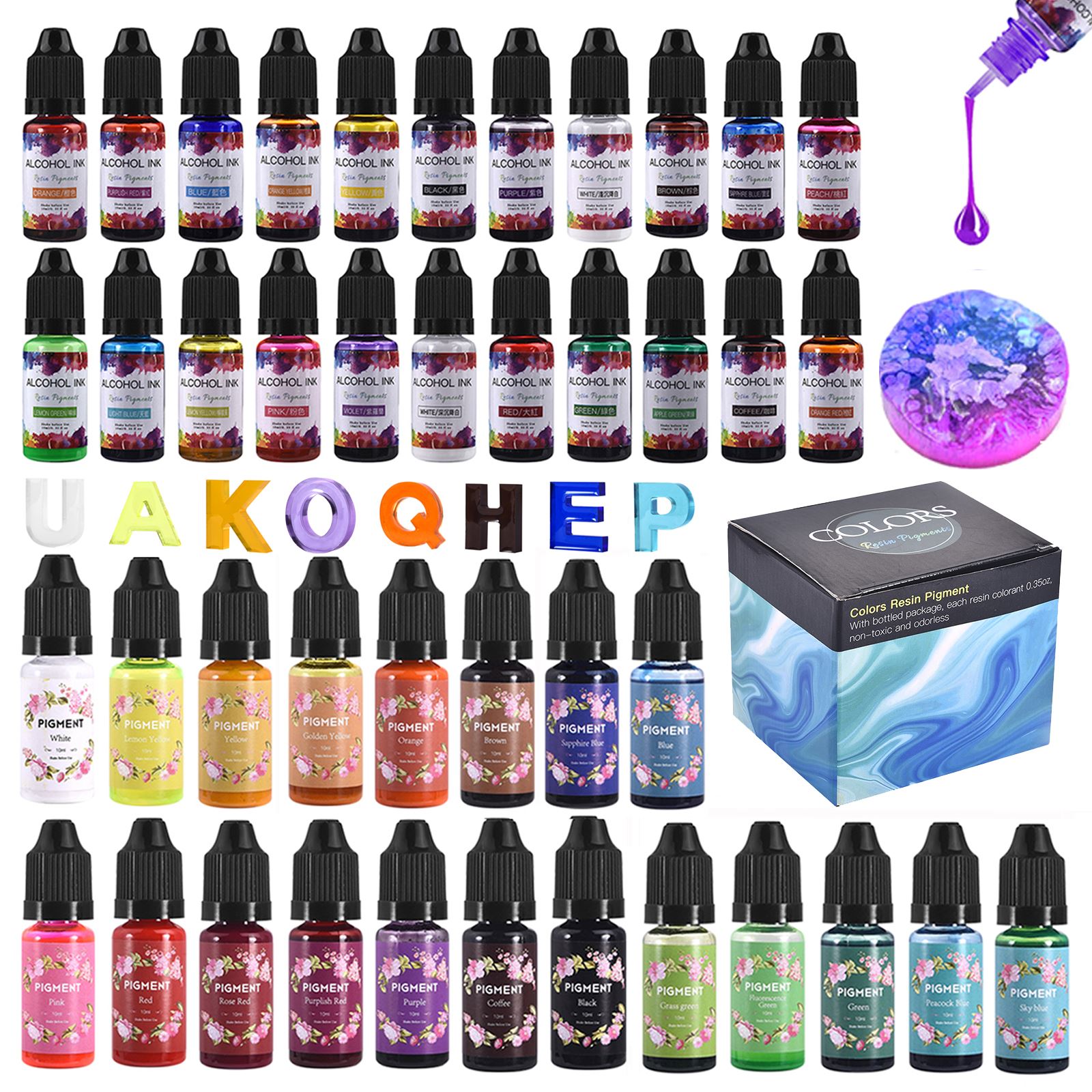 Resin Art Alcohol Ink - 1 مجموعة الراتنج الصباغ عدة الفن