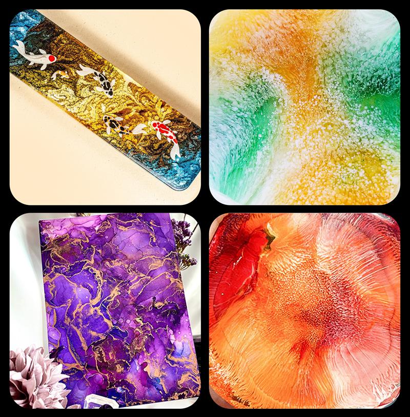 1 مجموعة الفن الحبر الكحول الا - مراجعة Resin Art Alcohol Ink وسعره