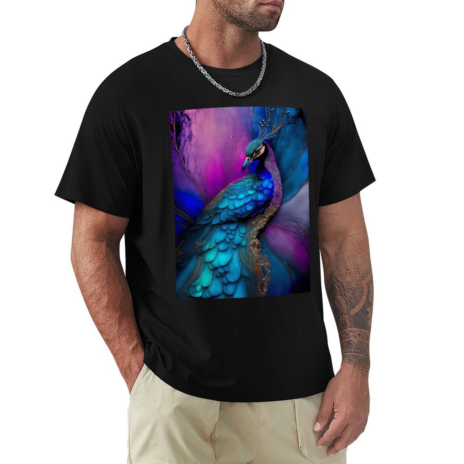 تي شيرت Peacock Plume - Alcoho - مراجعة Resin Art Alcohol Ink وسعره