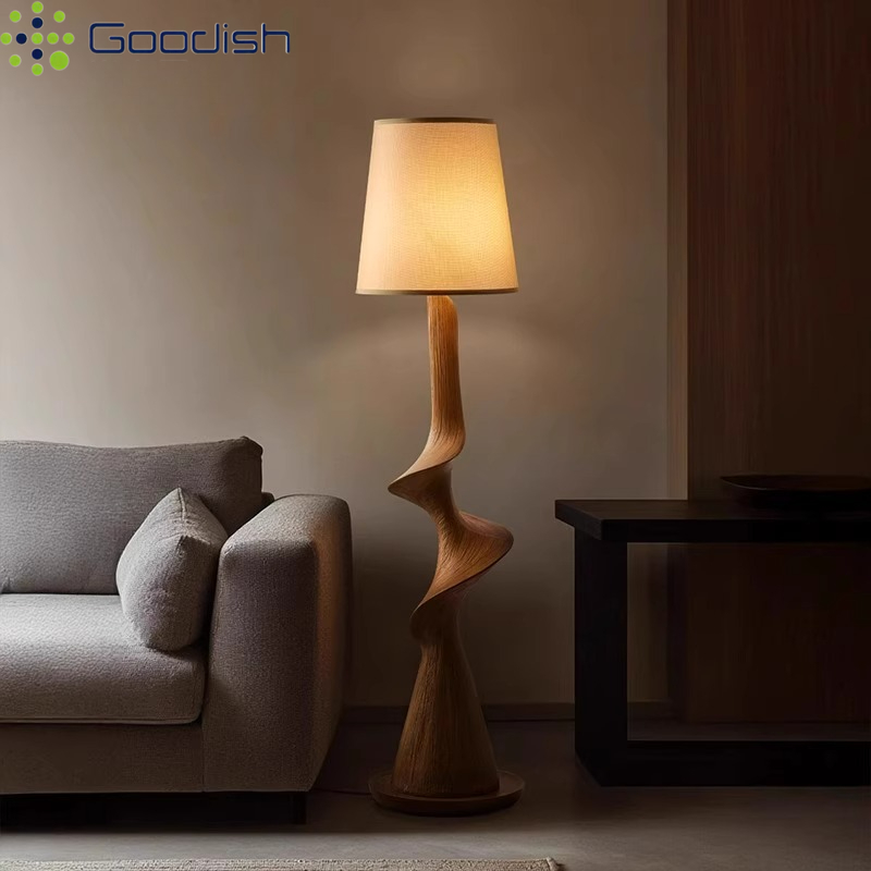 مصباح أرضي LED خشبي منحني عمود - مراجعة Resin Art On Floor وسعره