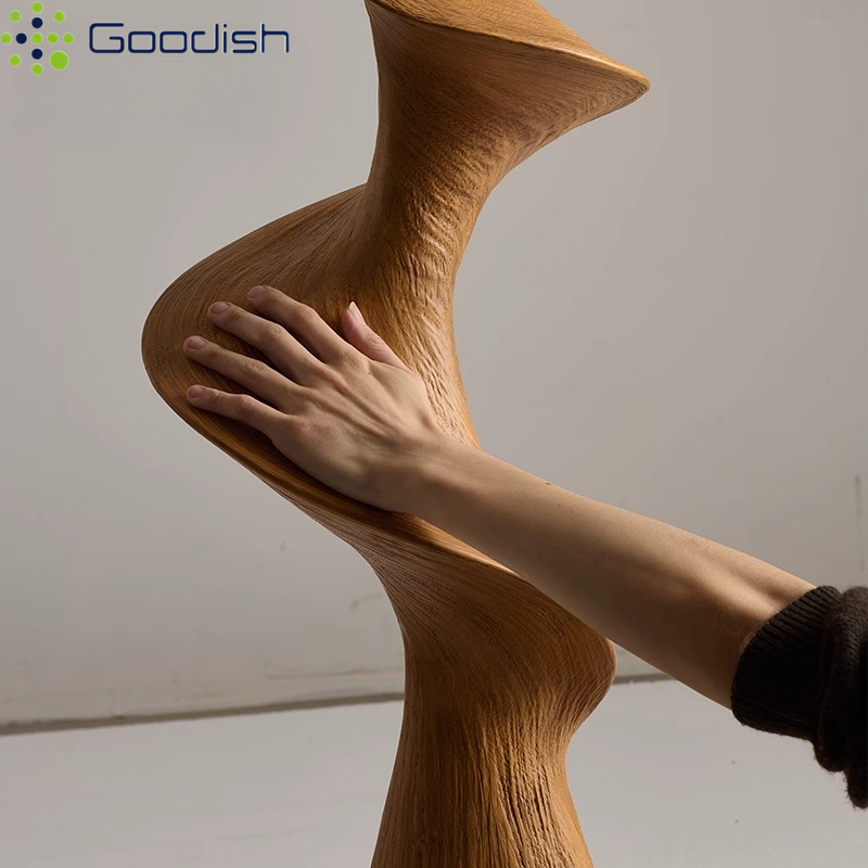 مصباح أرضي LED خشبي منحني عمود - مراجعة Resin Art On Floor وسعره