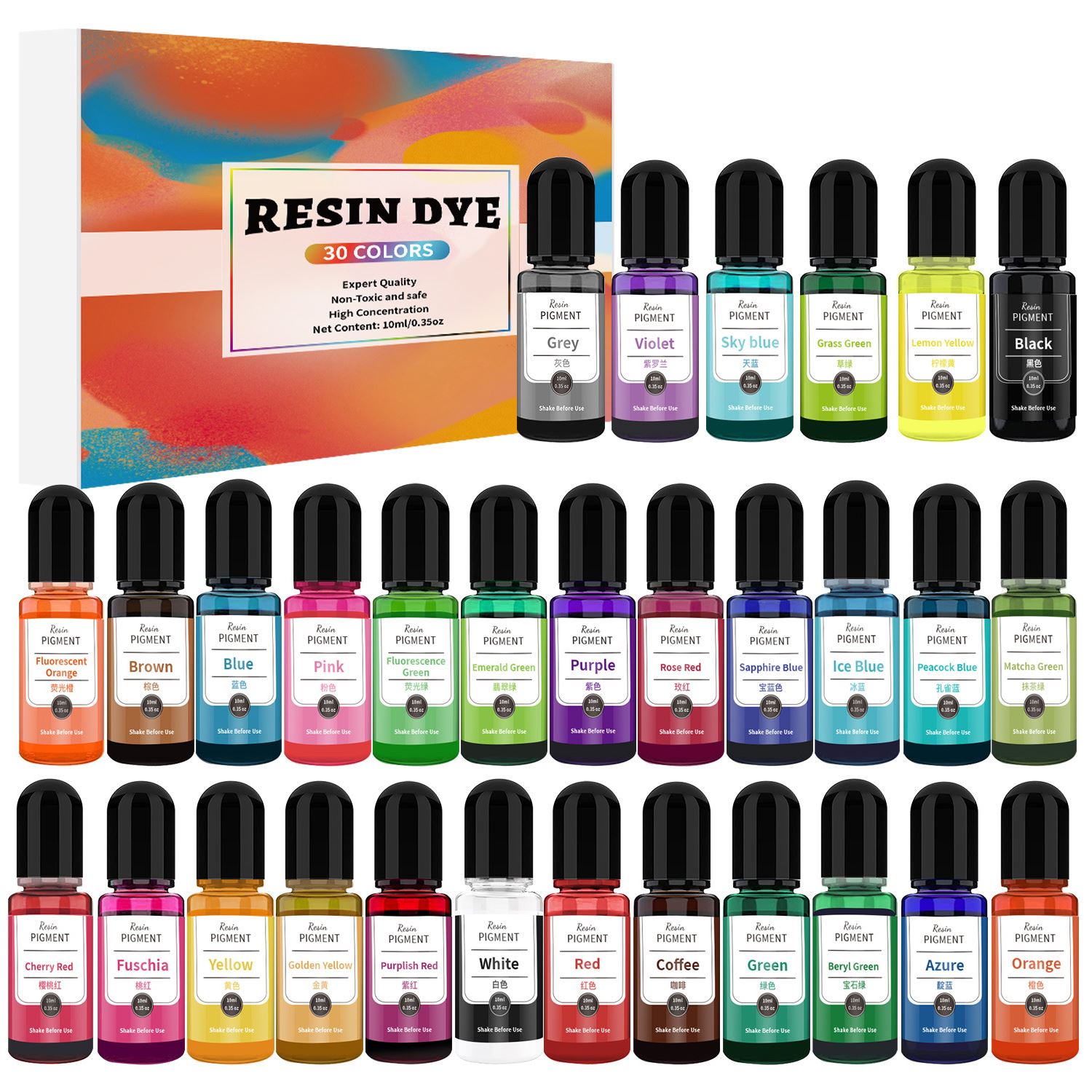 24/30 ألوان مجموعة 10 مللي الا - مراجعة Resin Art Alcohol Ink وسعره