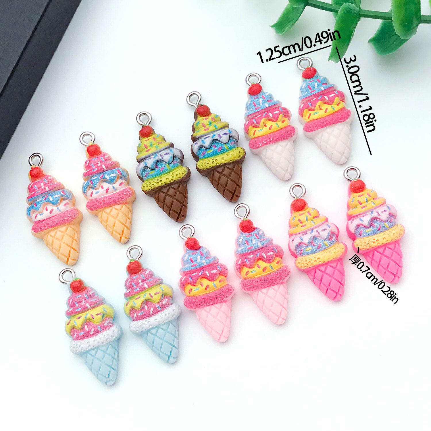 مجموعة قلادات آيس كريم الفراول - مراجعة Resin Art Keychain وسعره